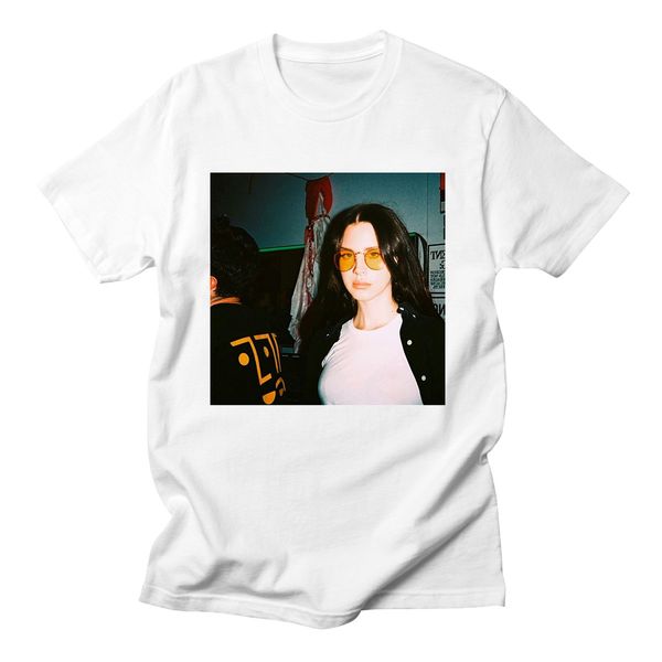 

lana del rey letter печать повседневный смешная рубашка для lady white top tee высокого качества o-образным вырезом женщина лето плюс размер