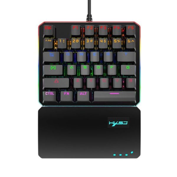 

one-handed rgb gaming keyboard mechanical gaming keypad small keyboard feel wide hand rest rgb backlight for pubg