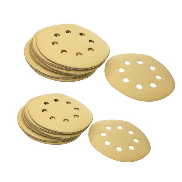 

40 pieces 5'' hook loop sanding disc orbital sandpaper 8 holes 400,600 grit