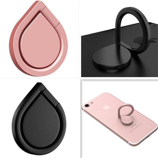 

metal finger ring holder 360 rotation water drop shape grip heart kickstand for mobile phone tablet fit for magnetic car mount