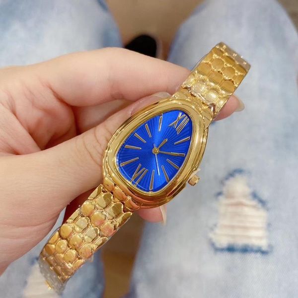 

new fashion brand woman designer luxury watches snake watch lady dress watches quartz movement clock watch stainless steel wristwatch, Slivery;brown