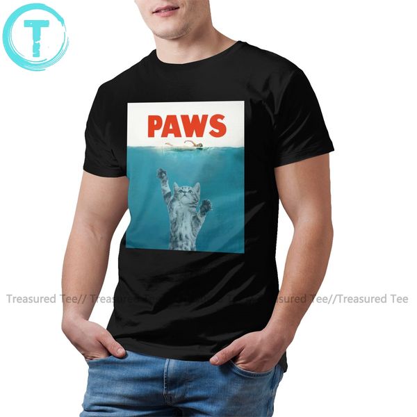 

paw t shirt cat kitten meow parody t-shirt fun man tee shirt streetwear print short sleeves oversize tshirt