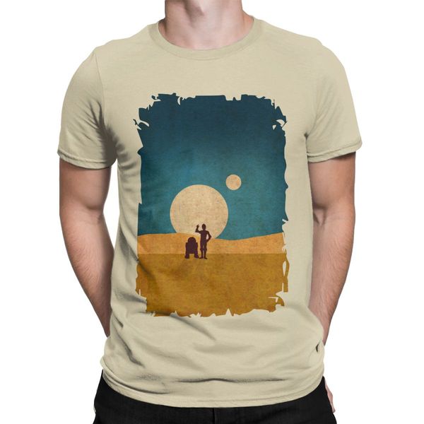 

vintage droids in the dunes arrakis sandworm t-shirt men round collar cotton t shirts short sleeve tee shirt plus size
