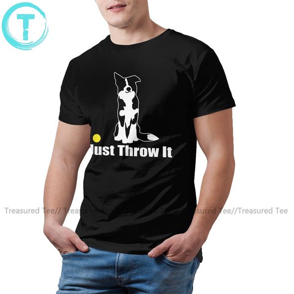 

border collie t shirt just throw it border collie dog t-shirt summer plus size tee shirt 100 cotton tshirt