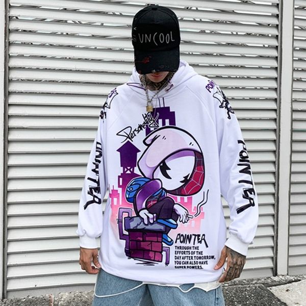 

harajuku hoodie sweatshirt mens hip hop cartoon print pullover hoodies streetwear casual fashion clothes autumn 2021 q091104, Black