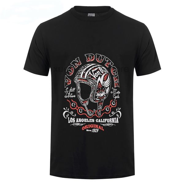 

2018 summer style tee shirt for man von van dutch t-shirt retro biker rocker to-neck tee