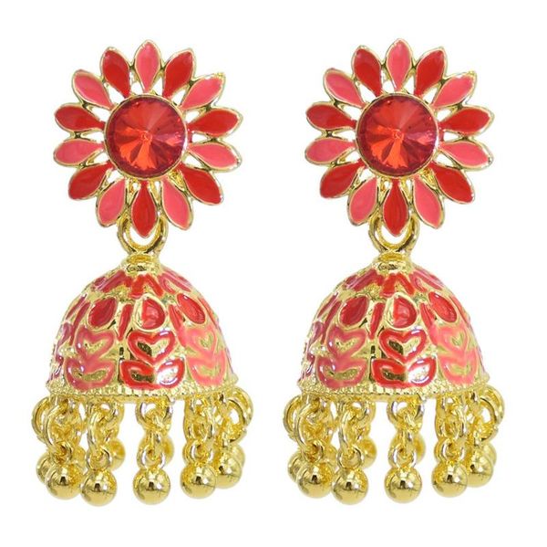

bollywood oxidized jhumka dangle earrings for women gold metal ethnic bells tassel drop earring gypsy arab afghan jewelry, Silver