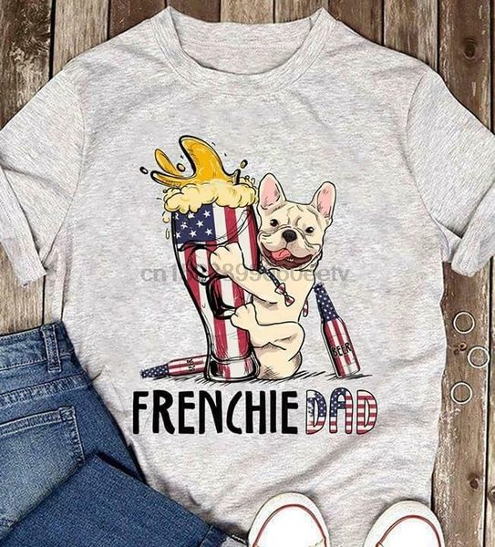 

frenchie папа и американский пиво мужчины t-shirt день отца s-6xl