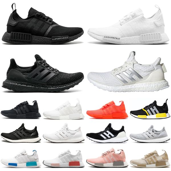 

nmd r1 v2 men women running shoes outdoor triple black white og thunder pink mens womens trainers sports sneakers size 36-45
