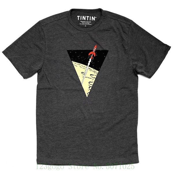 

t shirt tintin the adventures of tintin : the lunar rocket - grey ( 2017 ) printed t shirt funny fashion brand