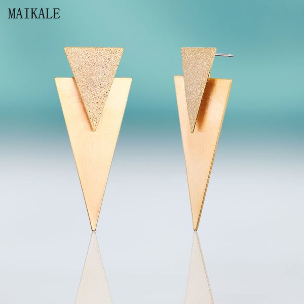 

maikale trendy drop earrings for women geometric triangle metal earring simple gold silver color alloy earing jewelry pendientes