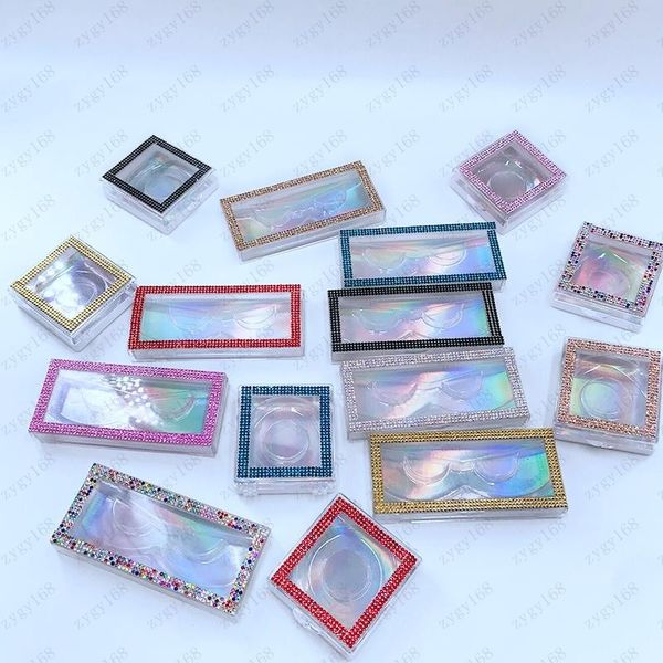 

new 3d glitter rhinestone lash case mink eyelashes empty custom packing boxes glitter rhinestone lashes cases without eyelash ing
