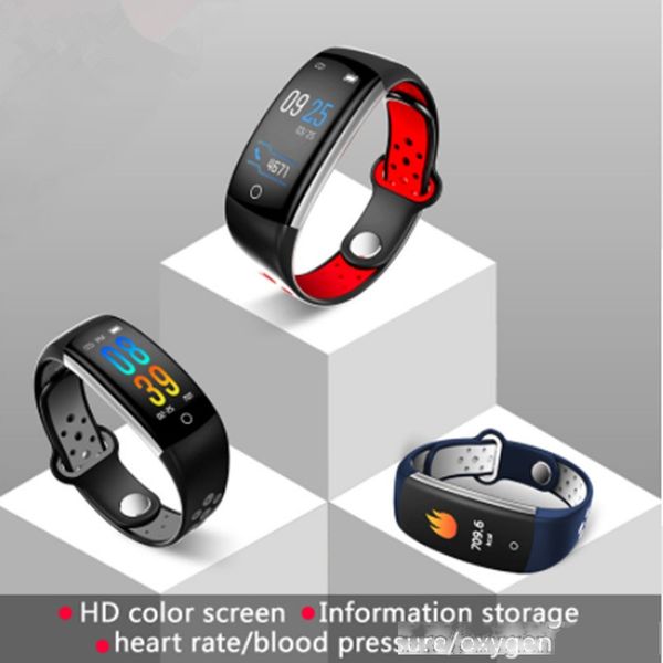 

q6 heart rate monitor fitness bracelet smart wristband blood pressure/oxygen smart bracelet band ip68 waterproof watch