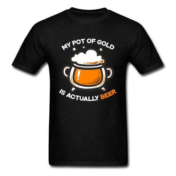 

my pot of gold beer t-shirt men black t shirt funny beer lover clothing cotton tee shirts short sleeve cartoon