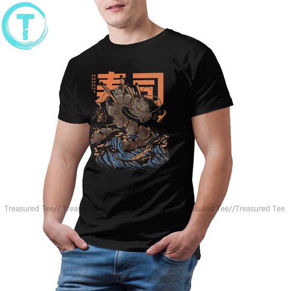 

японский дракон футболка great sushi dragon t-shirt печать 5xl tee shirt fun cotton мужской повседневный футболка