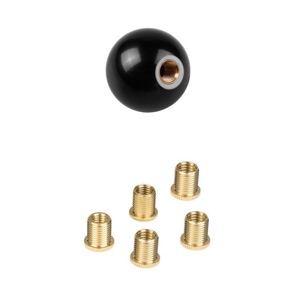 

m12*1.25mm black 8 billiard manual gear shift knob with m10x1.25 nuts insert