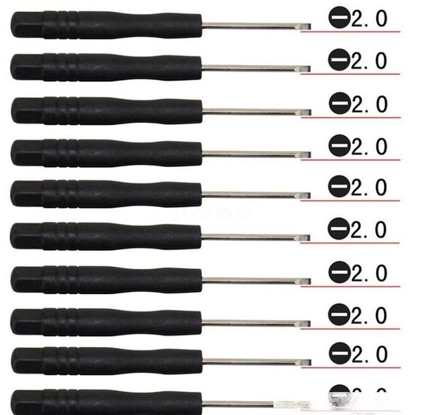 

9000pcs / lot 85mm mini 2.0mm flat head slotted screwdriver screwdriver for iphone smartphone tablet game console for computer ect repair