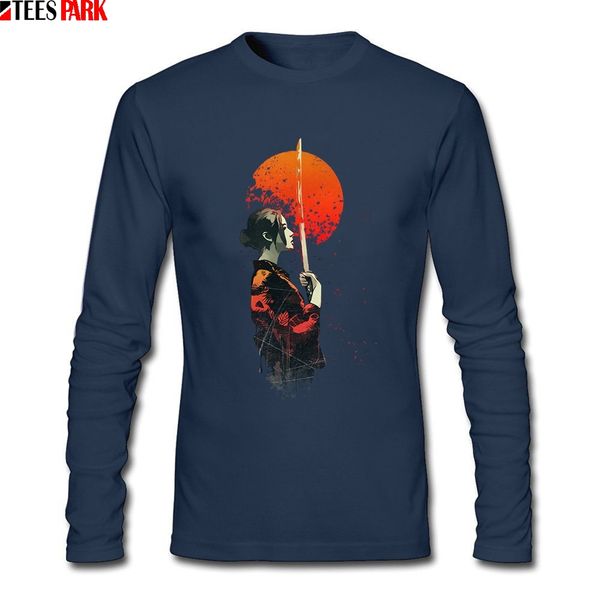 

вершины мужчины o шеи пожарной samurai футболки футболки мужской моды camisetas аннотация печать с длинным рукавом мужской t shirt