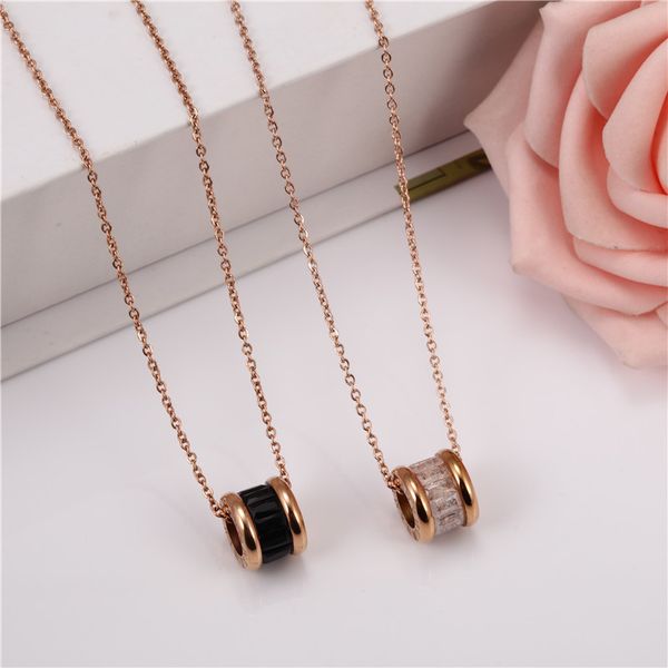 

rose gold zircon necklace for women stainless steel necklaces & pendants neck chains women choker necklace chain jewelry, Silver