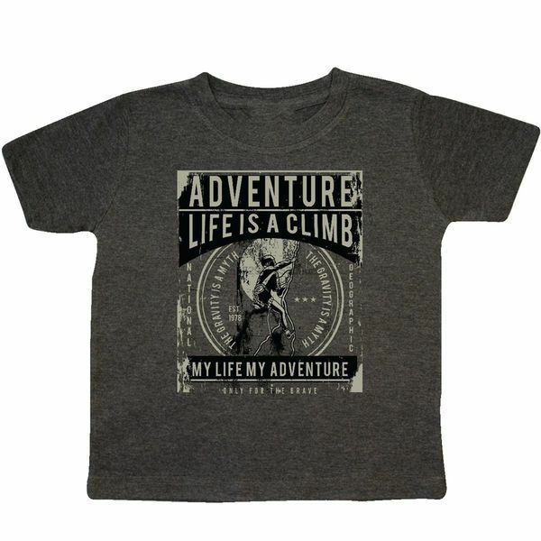 

inktastic life is a climb toddler t-shirt climber mountain climbing only for kid streetwear casual tee shirt