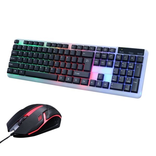 

wired gaming keyboard and mouse set llluminated mechanical led/rgb lighting backlit usb