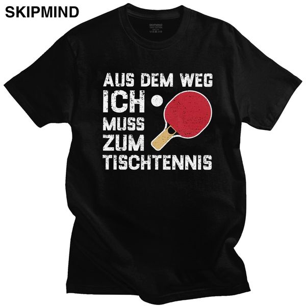 

cool men's ping pong tee short sleeved round-neck cotton t-shirt printed table tennis player tshirt basic t shirt clothes