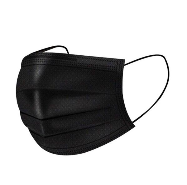 2021 DHL UPS Black Disposable Face Masks 3 Layer Protection Mask With Earloop Mouth Face