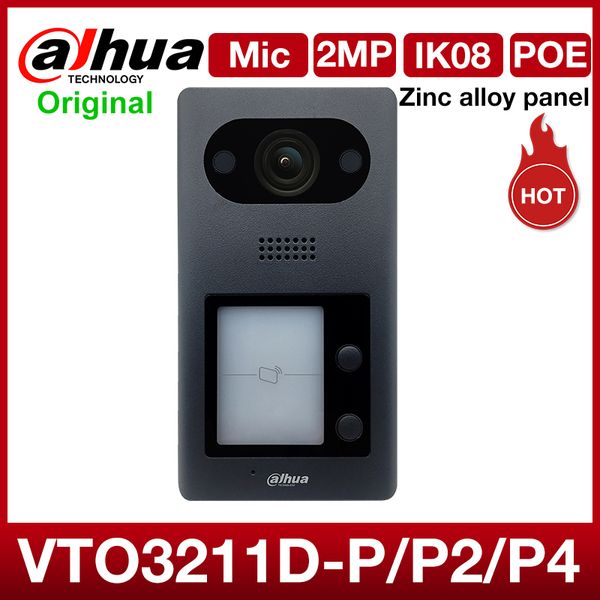 

video door phones dahua intercom vto3211d-p/p2/p4-s1 2mp hd doorbell phone app remote mic ip 1/2/4-button villa outdoor station