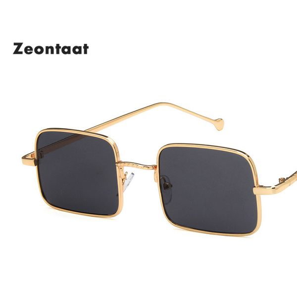 

square women sunglasses alloy metal small frame clear sun glasses men vintage chic shades gray pink female sexy, White;black