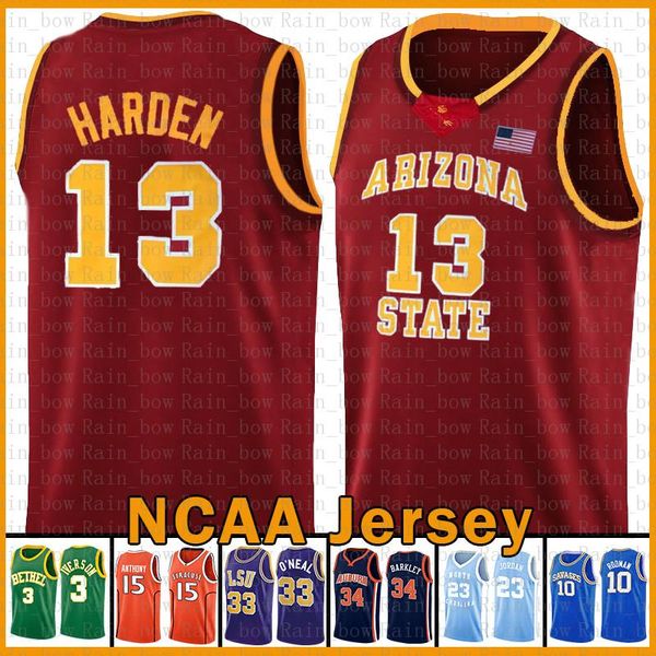 

tkm arizona state kyrie kawhi james 13 harden ncaa leonard irving stephen 30 curry basketball jersey dwyane 3 wade college lebron 23 james, Black