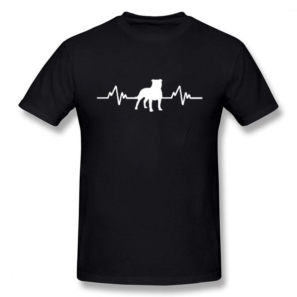 

heartbeat staffy staffordshire bull terrier dog new funny t shirt men short sleeves hip hop oversized o-neck cotton t shirts