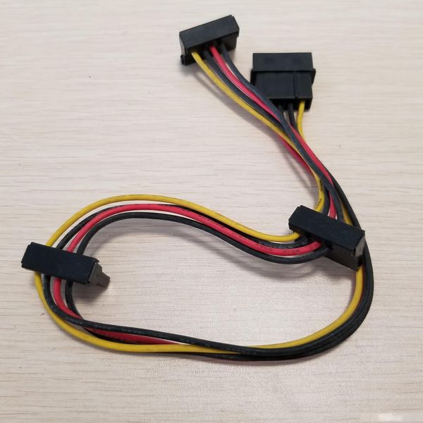 

4pin ide molex to 3-port sata power extension cable 18awg for hard drive hdd ssd pc server diy 40cm