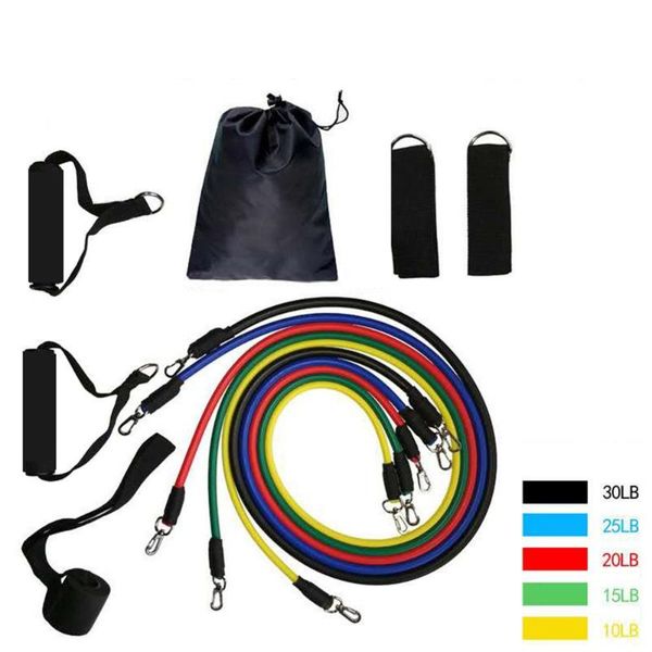 

resistance bands 11pcs/set set pull rope ftness elastic tubegym equipment training device workout exercise kit