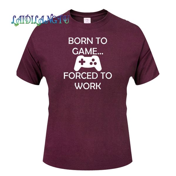 

born to game forced to work 2019 new fashion t shirt clothing men t shirt short sleeve t-shirt men