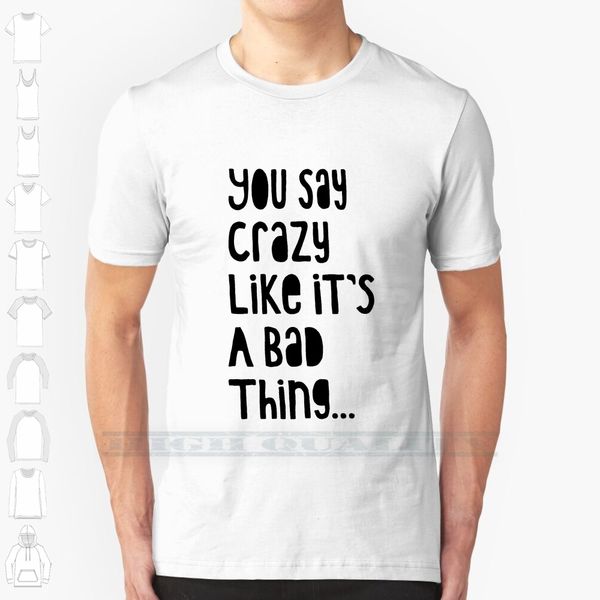 

crazy - black on yellow custom design print for men women cotton new cool tee t shirt big size 6xl type typography