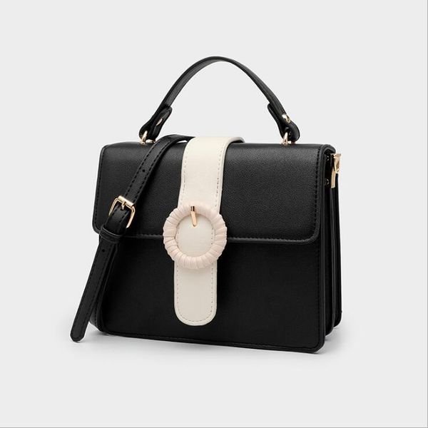 

women's color contrast handbag shoulder bag retro messenger bag purse clutch bags