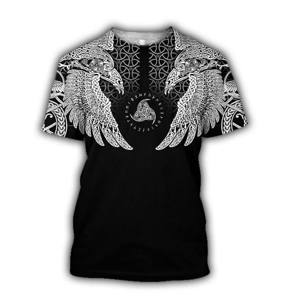

viking symbol - odin tattoo men summer ws45 3d print shirts hentai harajuku anime men clothing