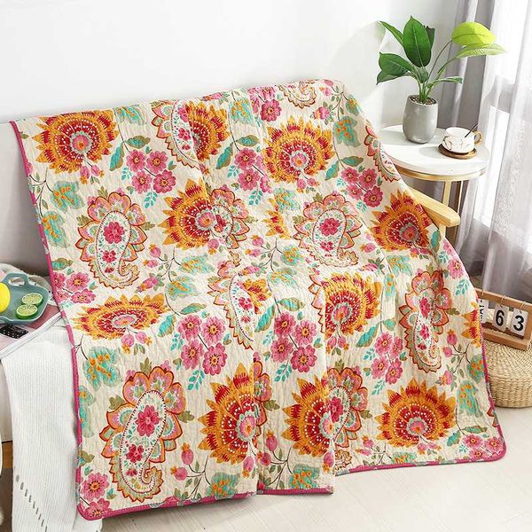 

comforters & sets soft cotton bedspread quilt 1piece coverlet 180x220cm size quilted print kids quilts aircondition bed cover sofa blanket