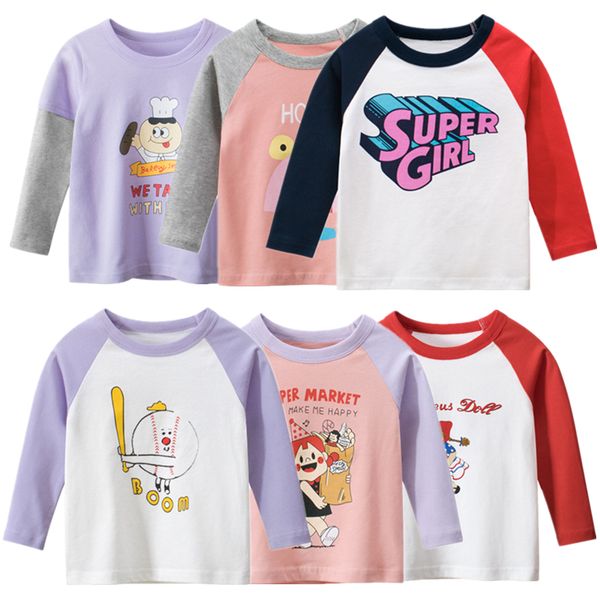 

100% cotton kids t-shirts comfortable autumn baby boys girls carton kid children's long sleeve clothing child t-shirt, Blue