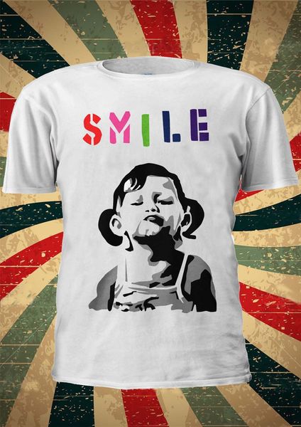 

banksy smile girl cute smile t shirt men women 630 fashion tee shirt
