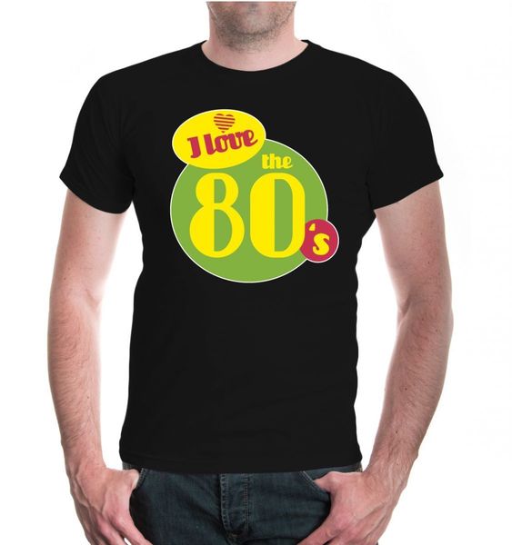 

2018 kurzarm t-shirt i love the 80s disko achtziger 80ziger 80er