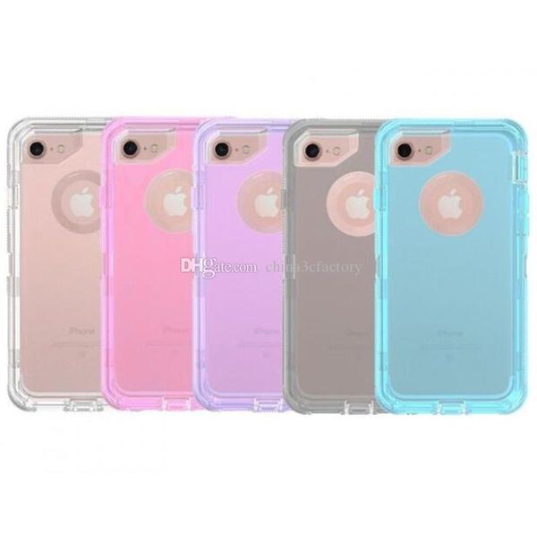 

3 in 1 defender clear robot transparent defender cases for iphone xs xr xs max 8 7 6 plus