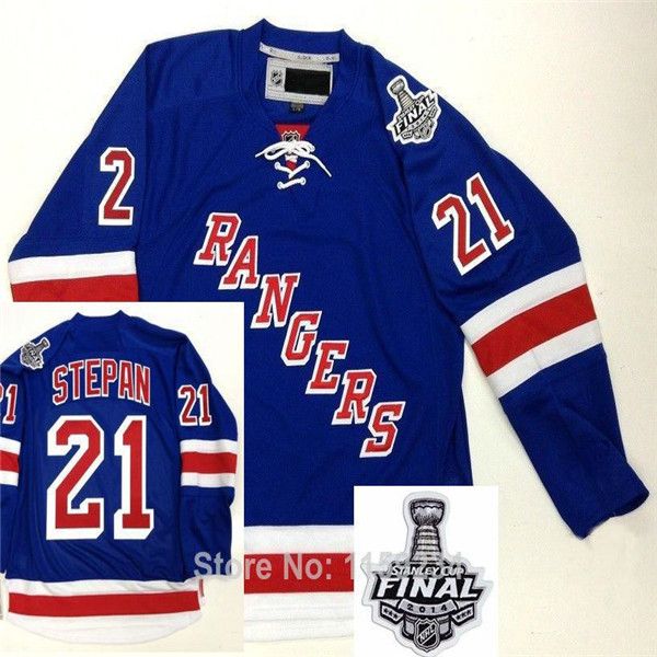 

customize any name number 2014 stanley cup new york rangers jersey #21 derek stepan light blue, Black;red