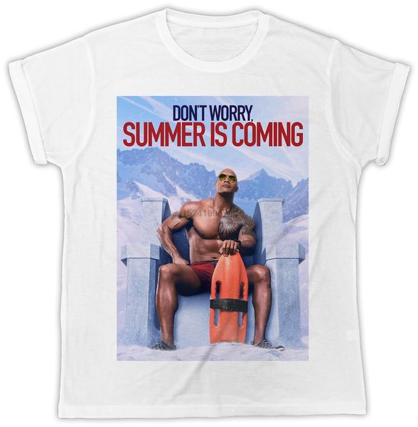 

funny cool summer is coming the rock dwayne johnson movie mens tshirt casual fashion cotton tee