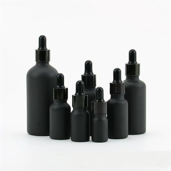 

frosting black bottle glass dropper bottling of perfume mug lotion prefum cup rubber head flat filter plug 1 68jg b2