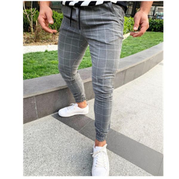 

человек клетчатые брюки мода occident trend плед printed повседневный кулиской карандаш брюки кулиской карандаш штаны casual мужские брюки н, Black
