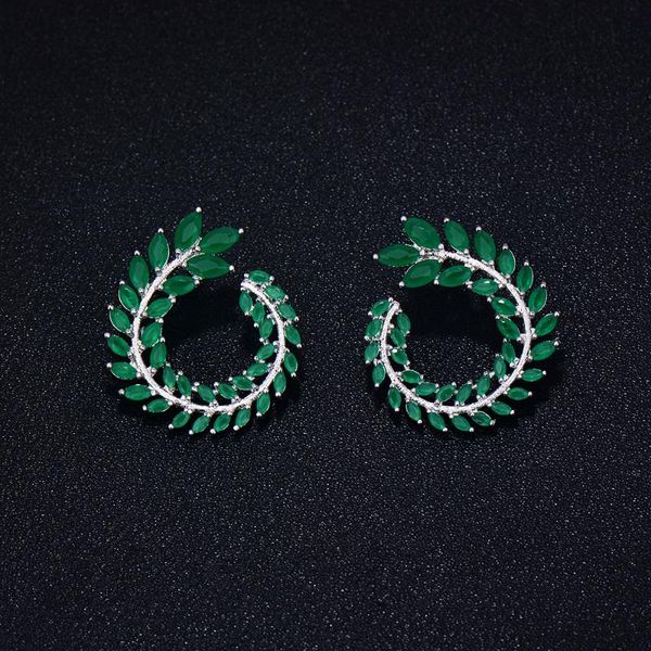 

stud godki brand fashion luxury flower crystal zircon earrings jewelry for women 2cm*3cm, Golden;silver