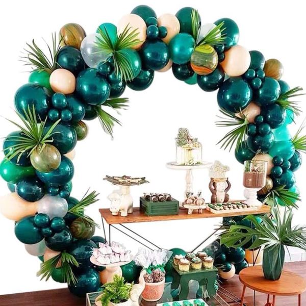 

party decoration green forest balloon arch & garland set safari wildlife kit zoo jungle wild one birthday baby wedding decorations