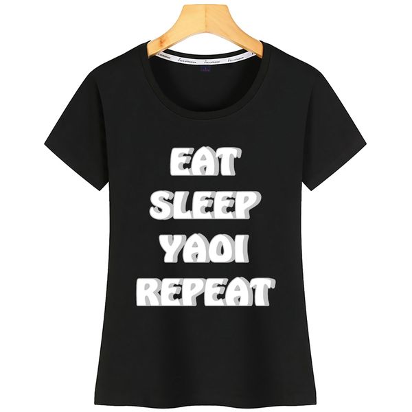 

вершины тенниска женщины eat sleep yaoi repeat basic black выборочная tshirt
