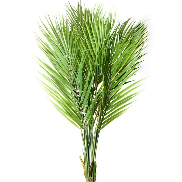 

botique-2 pack artificial palm plants leaves faux fake tropical large palm tree leaves imitation leaf for home kitchen party